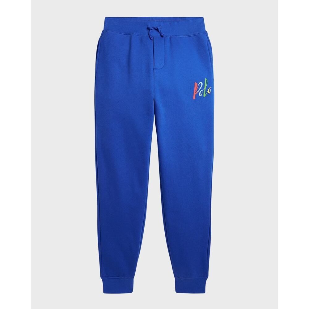Polo Ralph Lauren Boys Blue Sweatpants With Paint Polo Logo Size M(10-12)